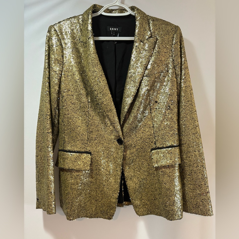 DKNY Gold Sequin Blazer